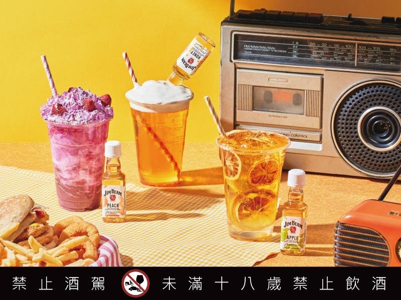 JIM BEAM金賓玩味迷你酒50ml今夏首度登台 香甜三連發 蜂蜜 水蜜桃 蘋果新風味 滑順混搭神隊友