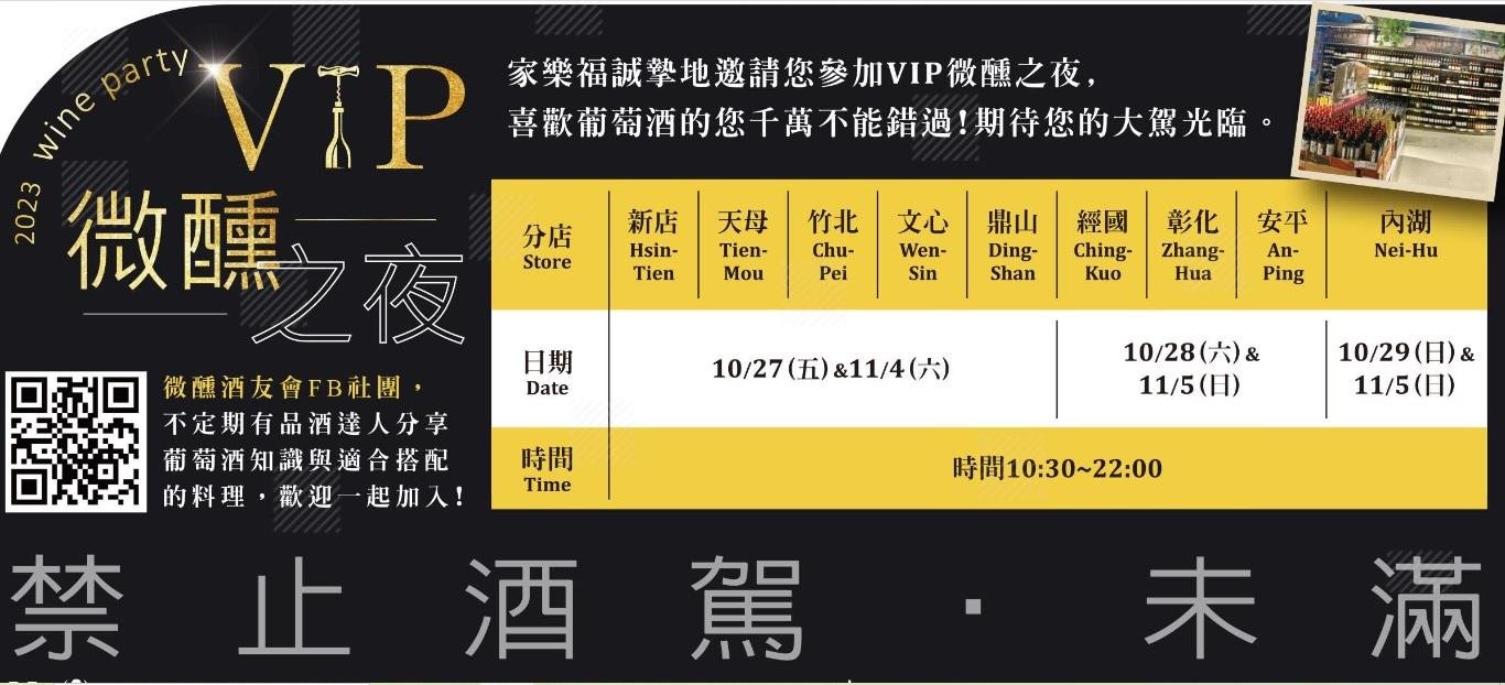 家樂福,葡萄酒節,WINE,festival,專家挑酒,VIP微醺之夜
